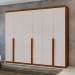 Guarda-Roupa Casal Alonzo 6 Portas 4 Gavetas 100% Mdf  Frassino/Off White 59944.52 - Móveis Lopas