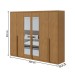 Guarda-Roupa Casal Alonzo 6 Portas 4 Gavetas com Espelho 100% Mdf Amêndoa Clean - Móveis Lopas