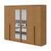Guarda-Roupa Casal Alonzo 6 Portas 4 Gavetas com Espelho 100% Mdf Amêndoa Clean - Móveis Lopas
