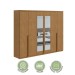Guarda-Roupa Casal Alonzo 6 Portas 4 Gavetas com Espelho 100% Mdf Amêndoa Clean - Móveis Lopas