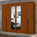 Guarda-Roupa Casal Alonzo 6 Portas 4 Gavetas com Espelho 100% Mdf Frassino - Móveis Lopas