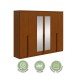 Guarda-Roupa Casal Alonzo 6 Portas 4 Gavetas com Espelho 100% Mdf Frassino - Móveis Lopas