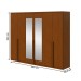 Guarda-Roupa Casal Alonzo 6 Portas 4 Gavetas com Espelho 100% Mdf Frassino - Móveis Lopas