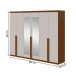 Guarda-Roupa Casal Alonzo 6 Portas 4 Gavetas com Espelho 100% Mdf Frassino/Off White - Móveis Lopas