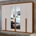 Guarda-Roupa Casal Alonzo 6 Portas 4 Gavetas com Espelho 100% Mdf Frassino/Off White - Móveis Lopas