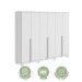 Guarda-Roupa Casal Alonzo 6 Portas 4 Gavetas 100% Mdf Branco - Móveis Lopas