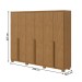 Guarda-Roupa Casal Alonzo 6 Portas 4 Gavetas 100% Mdf Amêndoa Clean - Móveis Lopas