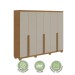 Guarda-Roupa Casal Alonzo 6 Portas 4 Gavetas 100% Mdf Amêndoa Clean/Off White - Móveis Lopas