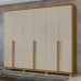 Guarda-Roupa Casal Alonzo 6 Portas 4 Gavetas 100% Mdf Amêndoa Clean/Off White - Móveis Lopas