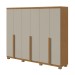 Guarda-Roupa Casal Alonzo 6 Portas 4 Gavetas 100% Mdf Amêndoa Clean/Off White - Móveis Lopas