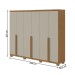 Guarda-Roupa Casal Alonzo 6 Portas 4 Gavetas 100% Mdf Amêndoa Clean/Off White - Móveis Lopas