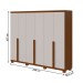 Guarda-Roupa Casal Alonzo 6 Portas 4 Gavetas 100% Mdf Frassino/Off White - Móveis Lopas