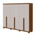 Guarda-Roupa Casal Alonzo 6 Portas 4 Gavetas 100% Mdf Frassino/Off White - Móveis Lopas