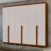 Guarda-Roupa Casal Alonzo 6 Portas 4 Gavetas 100% Mdf Frassino/Off White - Móveis Lopas