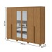 Guarda-Roupa Casal Alonzo 6 Portas 4 Gavetas com Espelho 100% Mdf 59944.3 Amêndoa Clean - Móveis Lopas
