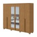Guarda-Roupa Casal Alonzo 6 Portas 4 Gavetas com Espelho 100% Mdf 59944.3 Amêndoa Clean - Móveis Lopas