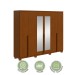 Guarda-Roupa Casal Alonzo 6 Portas 4 Gavetas com Espelho 100% Mdf 59944.3 Frassino - Móveis Lopas