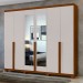 Guarda-Roupa Casal Alonzo 6 Portas 4 Gavetas com Espelho 100% Mdf 59944.3 Frassino/Off White - Móveis Lopas