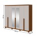 Guarda-Roupa Casal Alonzo 6 Portas 4 Gavetas com Espelho 100% Mdf 59944.3 Frassino/Off White - Móveis Lopas