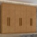 Guarda-Roupa Casal áries 6 Portas 5 Gavetas Amêndoa Clean - Móveis Lopas