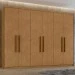 Guarda-Roupa Casal áries 6 Portas 5 Gavetas Amêndoa Clean - Móveis Lopas