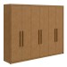 Guarda-Roupa Casal áries 6 Portas 5 Gavetas Amêndoa Clean - Móveis Lopas