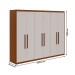 Guarda-Roupa Casal áries 6 Portas 5 Gavetas Frassino/Off White - Móveis Lopas