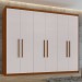 Guarda-Roupa Casal áries 6 Portas 5 Gavetas Frassino/Off White - Móveis Lopas