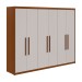Guarda-Roupa Casal áries 6 Portas 5 Gavetas Frassino/Off White - Móveis Lopas