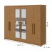 Guarda-Roupa Casal áries 6 Portas 5 Gavetas com Espelho 59621.59 Amêndoa Clean - Móveis Lopas