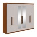 Guarda-Roupa Casal áries 6 Portas 5 Gavetas com Espelho 59621.59 Frassino/Off White - Móveis Lopas