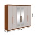 Guarda-Roupa Casal áries 6 Portas 5 Gavetas com Espelho 59621.59 Frassino/Off White - Móveis Lopas
