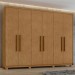 Guarda-Roupa Casal áries 6 Portas 5 Gavetas Flex 59621.58 Amêndoa Clean - Móveis Lopas
