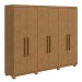 Guarda-Roupa Casal áries 6 Portas 5 Gavetas Flex 59621.58 Amêndoa Clean - Móveis Lopas