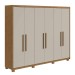 Guarda-Roupa Casal áries 6 Portas 5 Gavetas Flex 59621.58 Amêndoa Clean/Off White - Móveis Lopas
