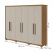 Guarda-Roupa Casal áries 6 Portas 5 Gavetas Flex 59621.58 Amêndoa Clean/Off White - Móveis Lopas