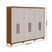 Guarda-Roupa Casal áries 6 Portas 5 Gavetas Flex 59621.58 Frassino/Off White - Móveis Lopas