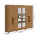 Guarda-Roupa Casal áries 6 Portas 5 Gavetas com Espelho Amêndoa Clean - Móveis Lopas