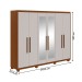Guarda-Roupa Casal áries 6 Portas 5 Gavetas com Espelho Frassino/Off White - Móveis Lopas