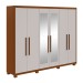 Guarda-Roupa Casal áries 6 Portas 5 Gavetas com Espelho Frassino/Off White - Móveis Lopas