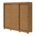 Guarda-Roupa Casal Saion Plus 3 Portas 3 Gavetas 81972.58 Flex Amêndoa Clean/Off White -  Móveis Lopas