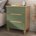 Mesa de Cabeceira Logan Kit 2 Mesas de Cabeceira 100% Mdf Olmo/Verde - Mambel