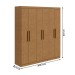Guarda-Roupa Casal Jazz 6 Portas 3 Gavetas Amêndoa Clean - Móveis Lopas
