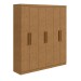Guarda-Roupa Casal Jazz 6 Portas 3 Gavetas Amêndoa Clean - Móveis Lopas