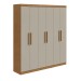 Guarda-Roupa Casal Jazz 6 Portas 3 Gavetas Amêndoa Clean/Off White - Móveis Lopas