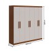 Guarda-Roupa Casal Jazz 6 Portas 3 Gavetas Frassino/Off White - Móveis Lopas