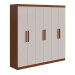 Guarda-Roupa Casal Jazz 6 Portas 3 Gavetas Frassino/Off White - Móveis Lopas