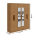 Guarda-Roupa Casal Jazz 6 Portas 3 Gavetas com Espelho Amêndoa Clean - Móveis Lopas
