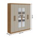 Guarda-Roupa Casal Jazz 6 Portas 3 Gavetas com Espelho Amêndoa Clean/Off White - Móveis Lopas