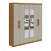 Guarda-Roupa Casal Jazz 6 Portas 3 Gavetas com Espelho Amêndoa Clean/Off White - Móveis Lopas